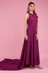 Magenta Sleeveless Gown3128 video